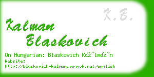 kalman blaskovich business card